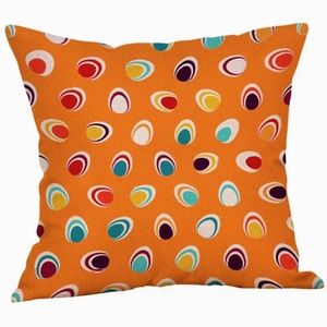 NEW RETRO DECORATED EASTER EGGS LINEN HOME DECOR PILLOW COVER 17.7" X 17.7"